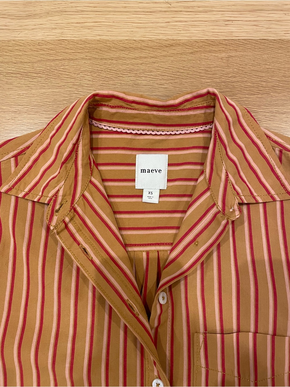 Anthropologie Maeve Striped Button-Down Shirt - Picture 4 of 15